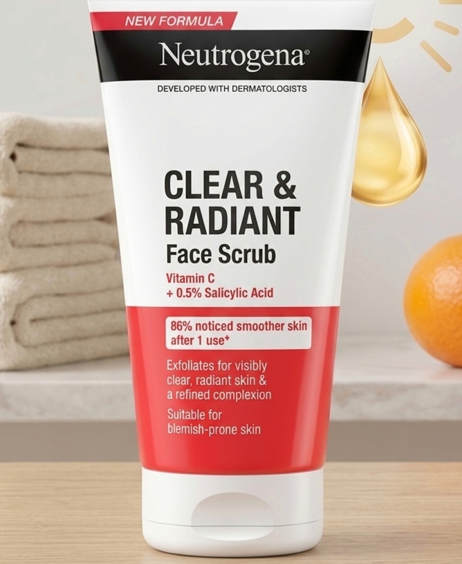 Neutrogena Clear & Radiant Face Scrub with Vitamin C & Salicylic Acid