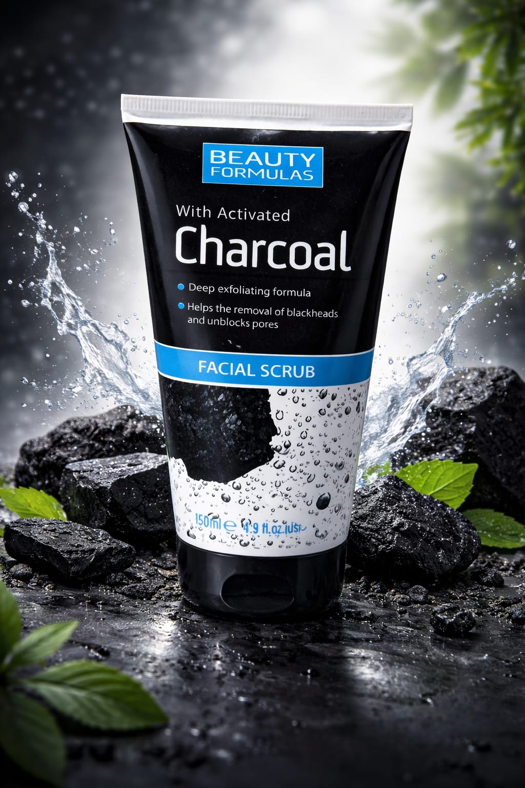 Beauty Formulas With Activated Charcoal Facial Scrub